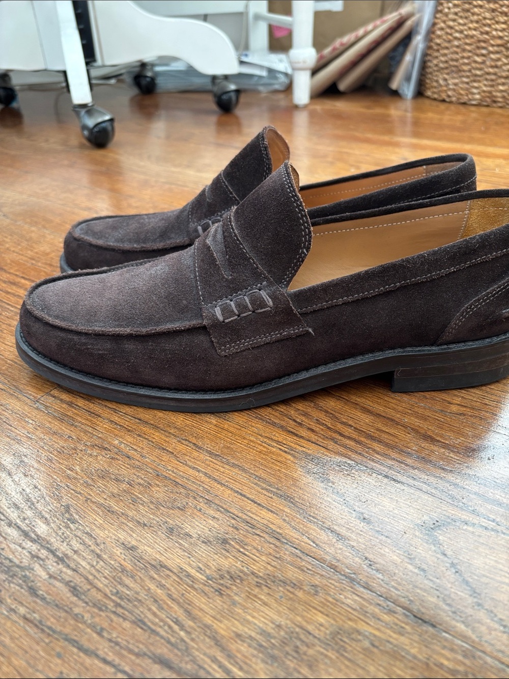 Brooks Brothers Dark Brown Suede Penny Loafers - Picture 4 of 7